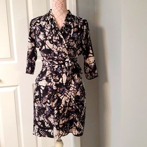 Catherine Malansrino gray, white, blue, and black dress size 4 like NEW